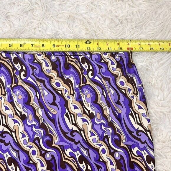 La Movers Womens Retro Mini Skirt Y2k Purple Abstract Bohemian Stretch Large - Picture 7 of 10